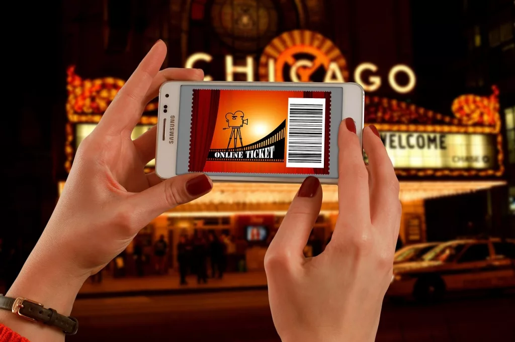 Theater tickets with QR code